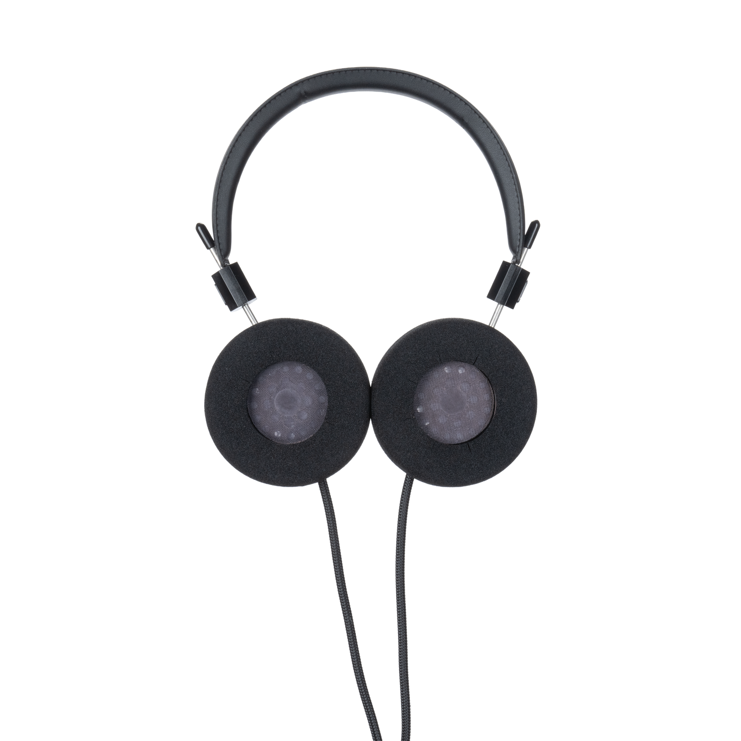 Photo of the SR80 Headphones with the F ear cushions facing the camera.