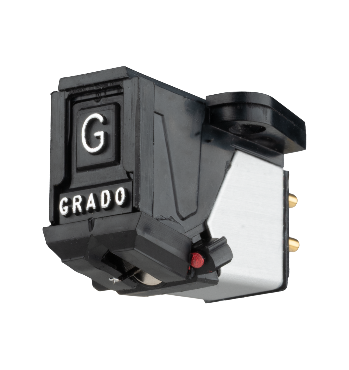 Close up photo of the Green4 Cartridge which is black and silver with a large G and the word GRADO on the front in silver letters.