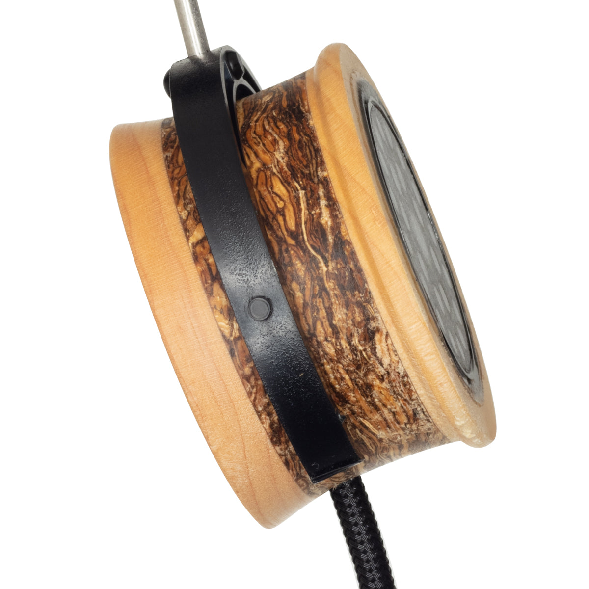 A close up photo of the wooden RS2x shell on a white background.