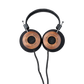 Photo of Grado GS1000 Headphones  taken from the top - both the left and right ear cups can be seen and have the words - Grado Classic Series - GS1000 on them.