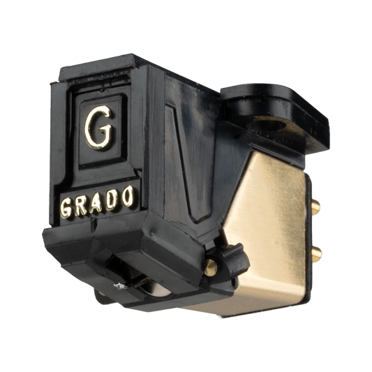 Close up photo of a Gold Cartridge which is black and gold with a large G and the word GRADO on the front in gold letters.