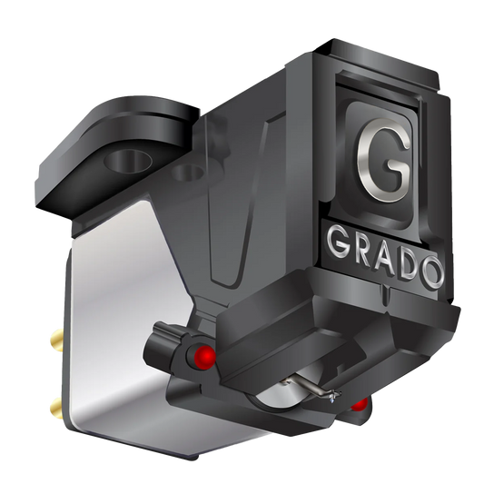 Close up rendering of the Red4 Cartridge which is black and silver with a large G and the word GRADO on the front in silver letters.