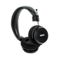 Photo of Grado S150 Headphones on a white background taken from the 3/4 view - One ear cup is facing down while the other ear cup is facing outward - showing the Grado logo.
